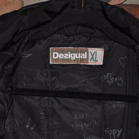 Desigual Black Bomber Jacket XL - Picture 7 of 9